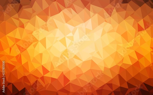 Dark Orange vector triangle mosaic texture. Colorful illustration in Origami style with gradient. The best triangular design for your business.