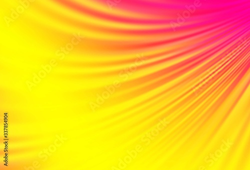 Light Pink, Yellow vector backdrop with bent lines.