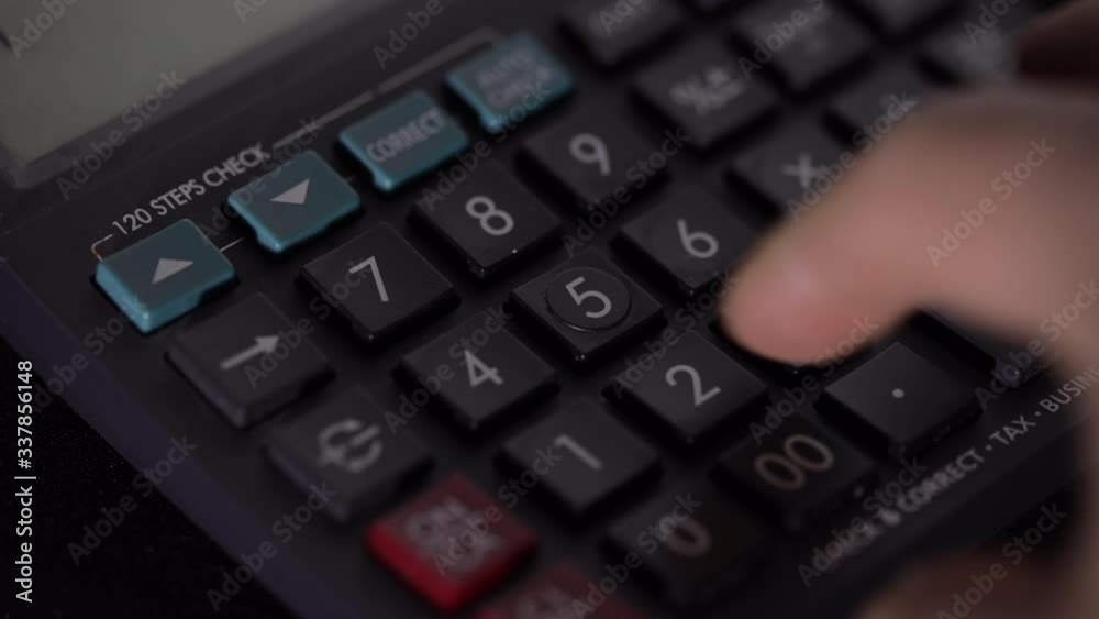 Time lapse of hand on calculator. Investment and economy concept Time lapse of hand on calculator. Investment and economy concept