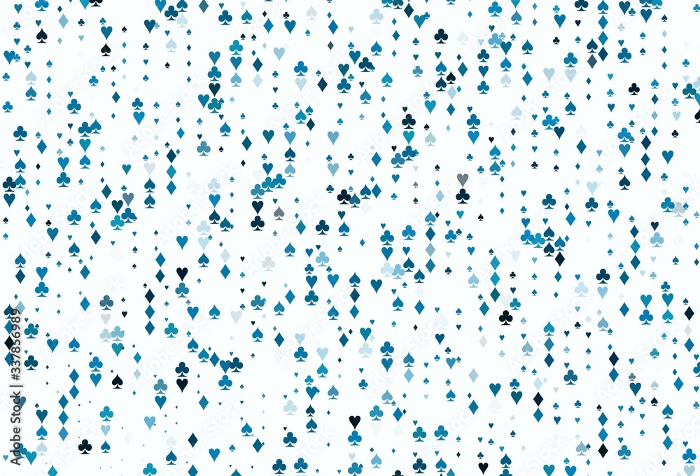 Light BLUE vector background with cards signs. Light BLUE vector background with cards signs.