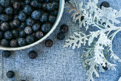 fresh blueberries in a bowl