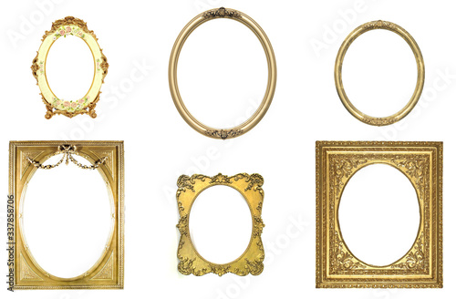 isolated golden antique luxury frame