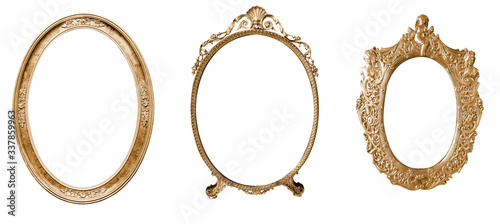isolated golden antique luxury frame