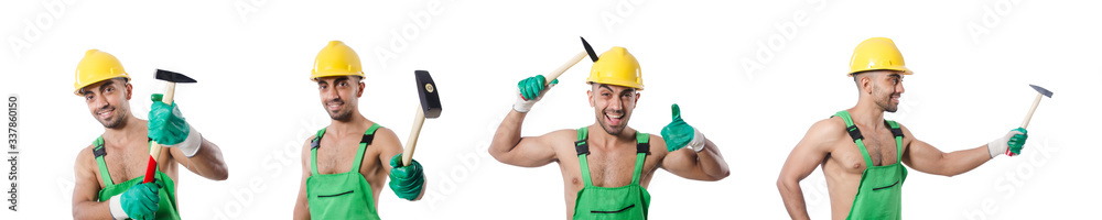 Industrial worker isolated on the white background Industrial worker isolated on the white background