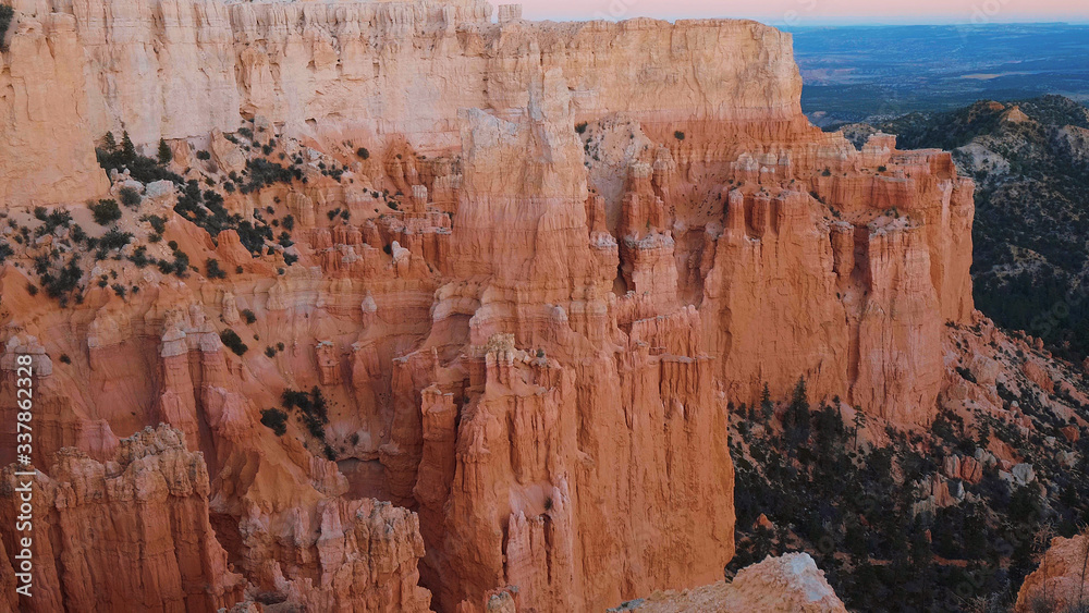 The red cliffs of Bryce Canyon National Park in Utah - USA 2017