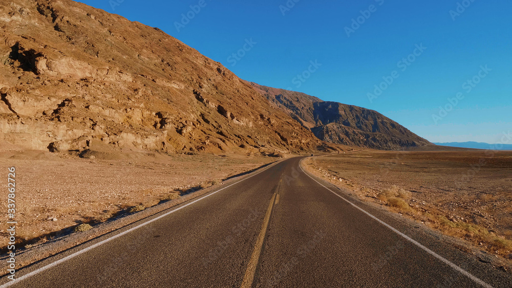 Scenery road through the amazing landscape of Death Valley National Park California - USA 2017