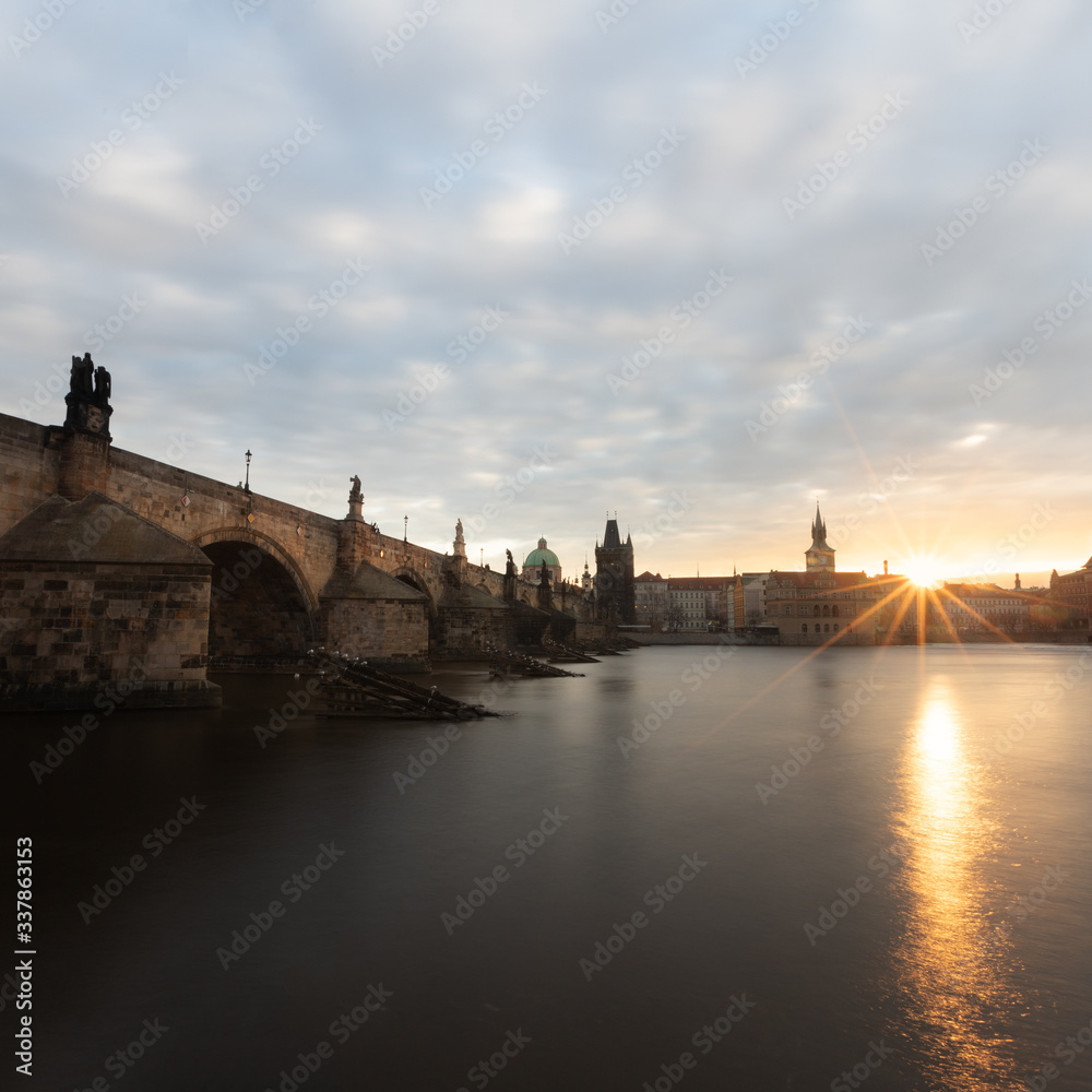 Sunrise at Charles Bridge, Czech Republic