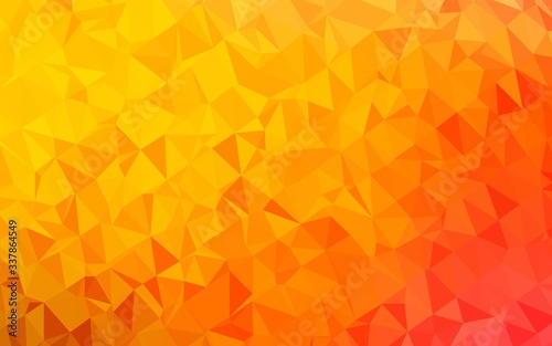 Light Yellow, Orange vector shining triangular pattern. Shining colored illustration in a Brand new style. Triangular pattern for your business design.