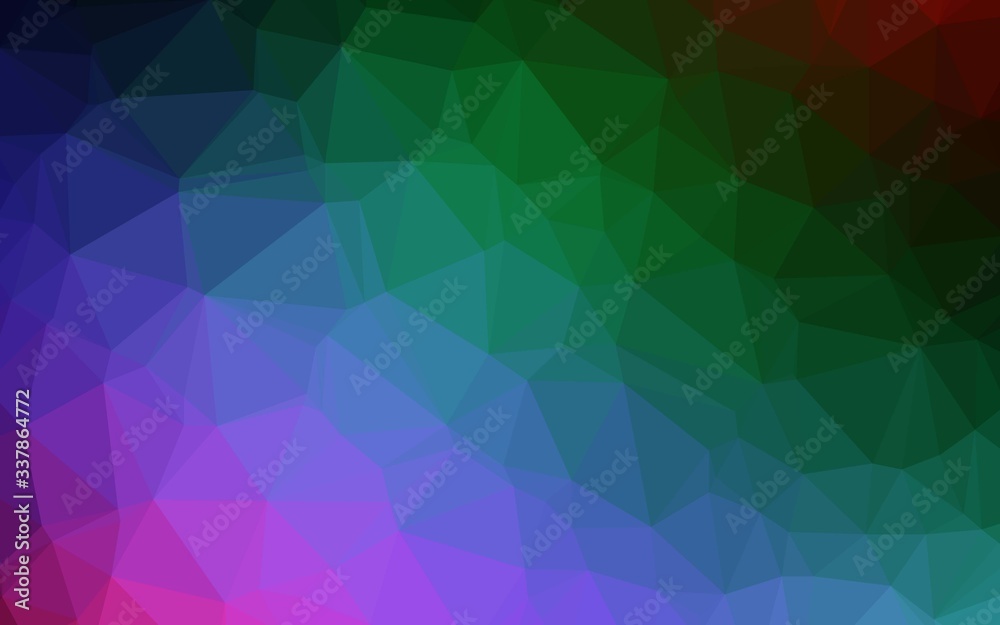 Dark Multicolor, Rainbow vector shining triangular pattern. Glitter abstract illustration with an elegant design. Polygonal design for your web site.