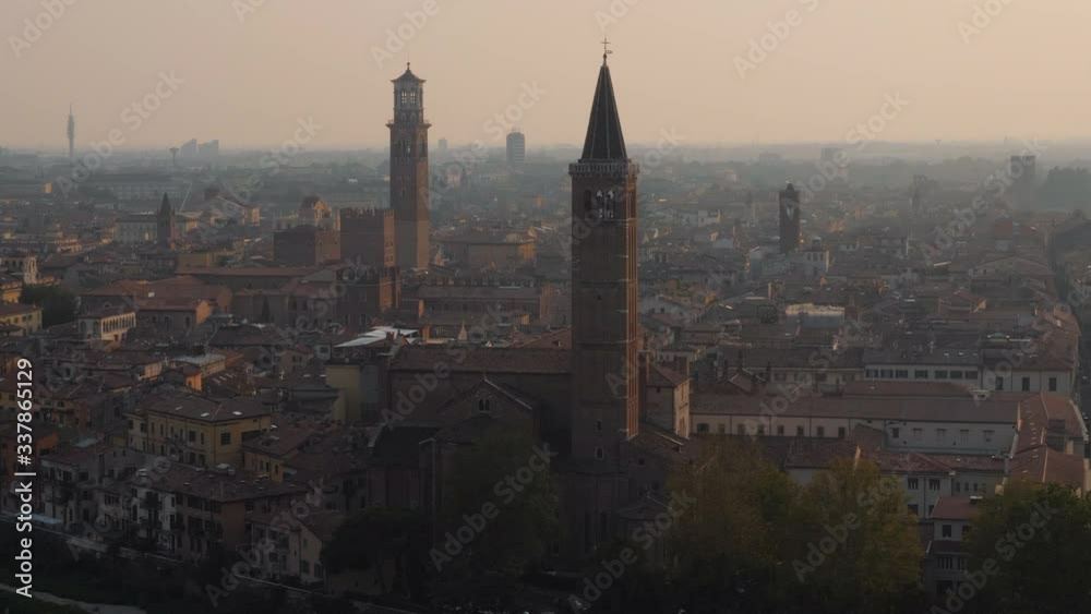 Fantastic view of famous touristic city Verona in Italy at sunset Fantastic view of famous touristic city Verona in Italy at sunset
