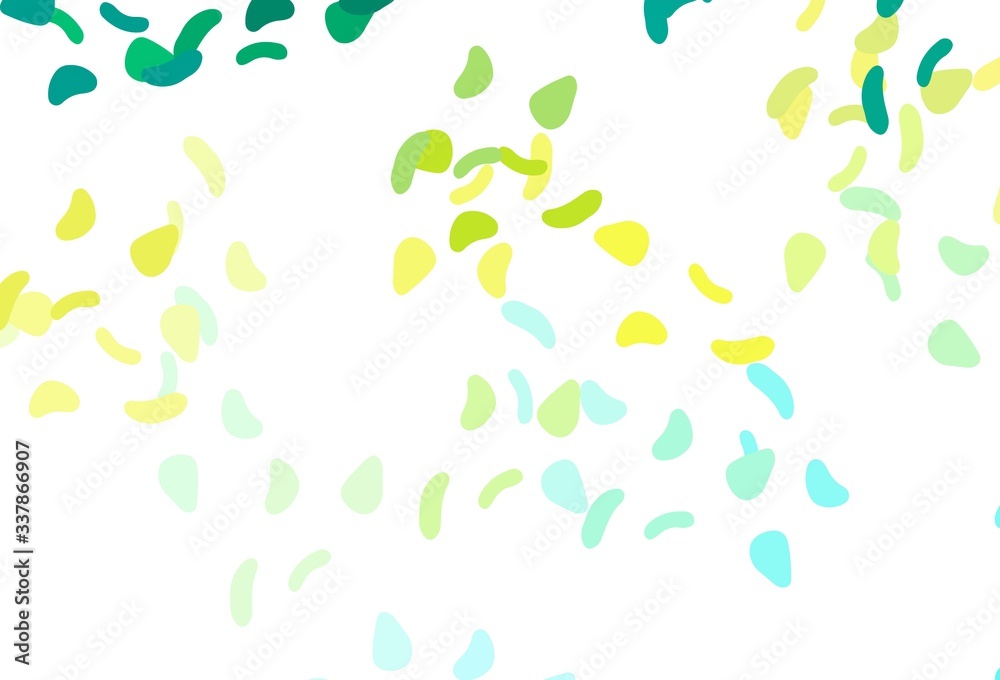 Light Green, Yellow vector backdrop with abstract shapes.