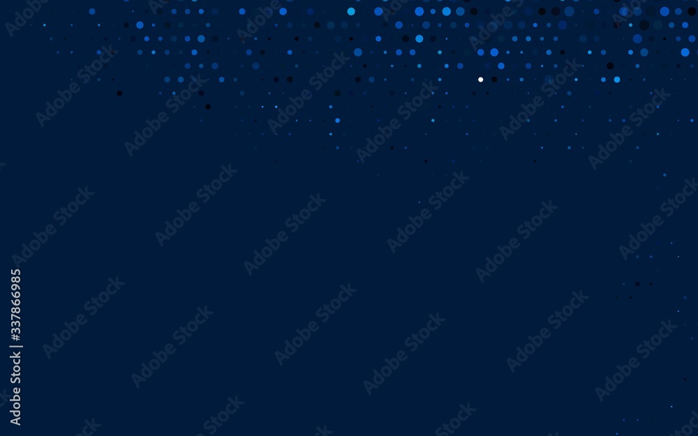 Obraz premium Dark BLUE vector backdrop with dots. Modern abstract illustration with colorful water drops. Design for business adverts.