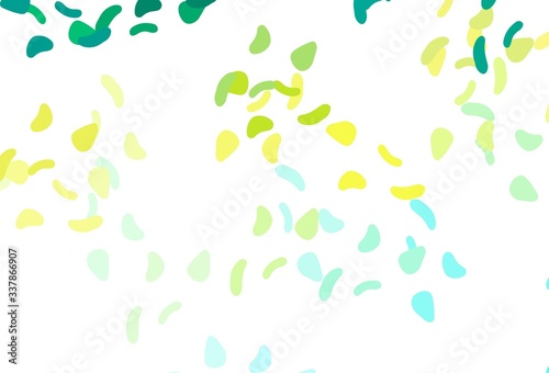 Light Green, Yellow vector backdrop with abstract shapes.