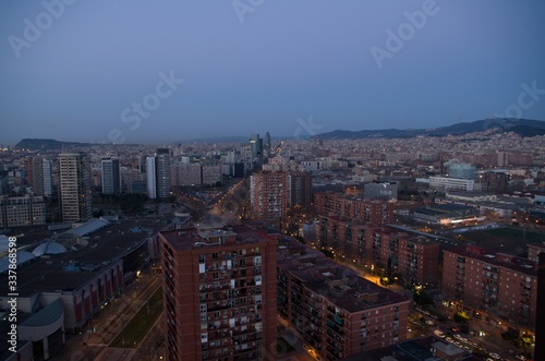 Barcelona Skyscrapper Sightseeing Telefonica Princess Diagonal Urban Sea