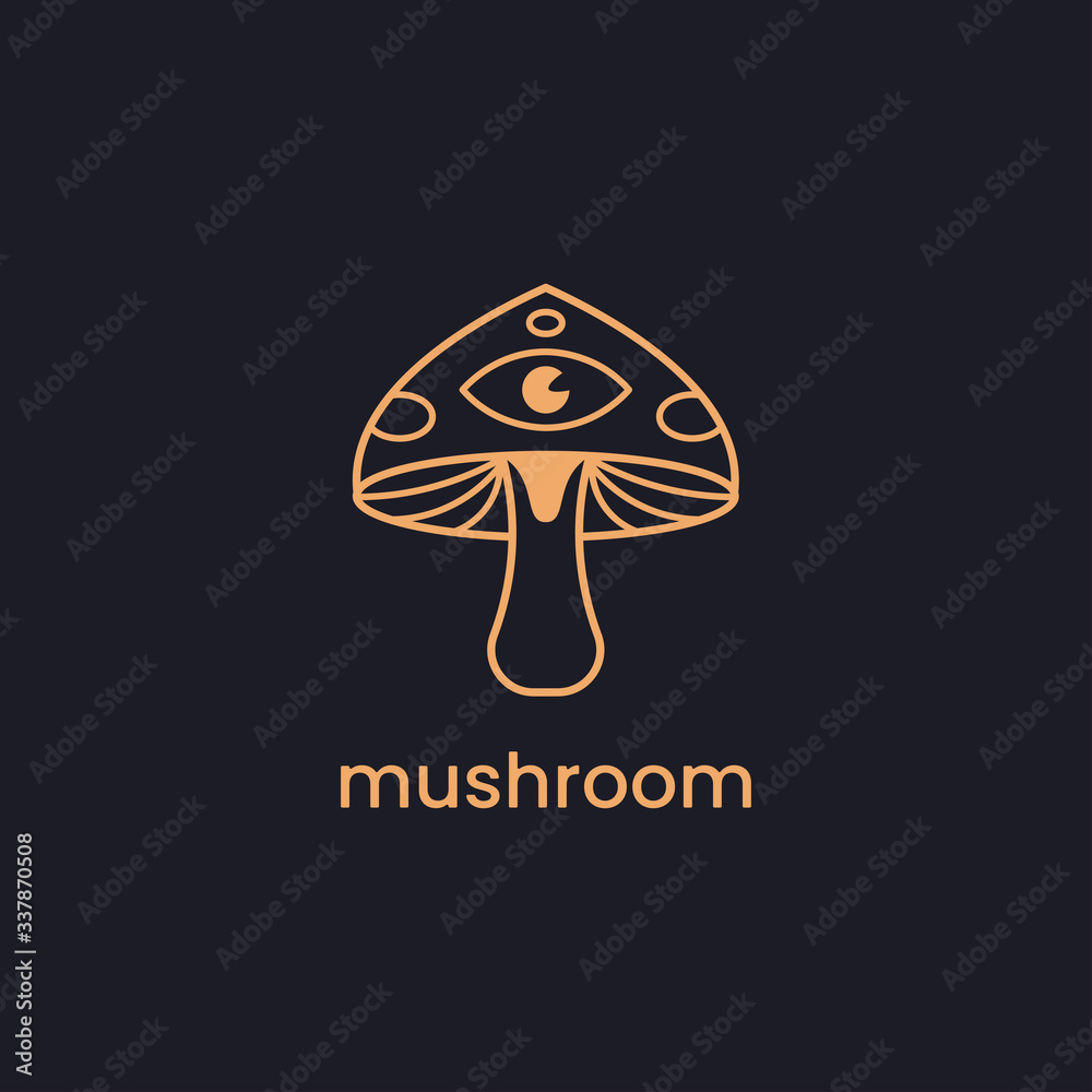 Mushroom logo vector illustration on black background Mushroom logo vector illustration on black background