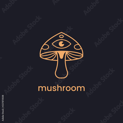 Mushroom logo vector illustration on black background