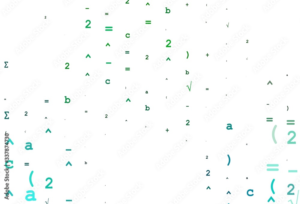 Light Blue, Green vector background with Digit symbols. Light Blue, Green vector background with Digit symbols.