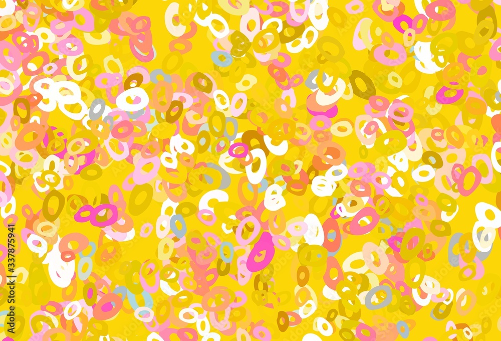 Light Pink, Yellow vector backdrop with dots. Light Pink, Yellow vector backdrop with dots.