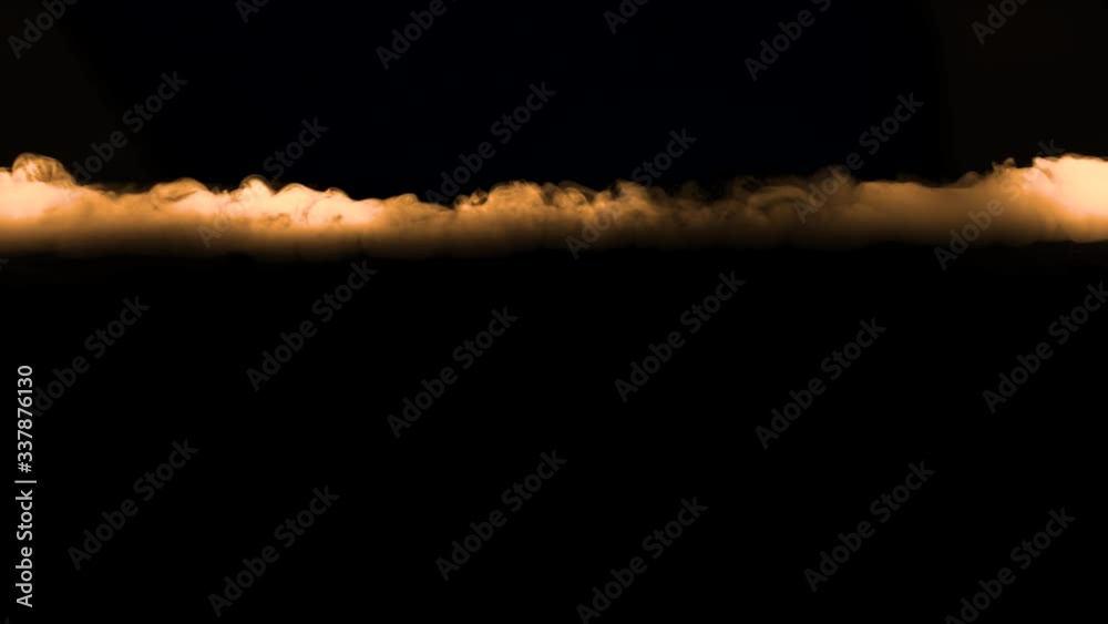 Abstract white smoke in slow motion. Smoke, Light, white, fog, cloud, black background, 4k, ice smoke cloud. Floating fog,vapor - realistic smoke cloud best for using in composition. YELLOW SMOKE