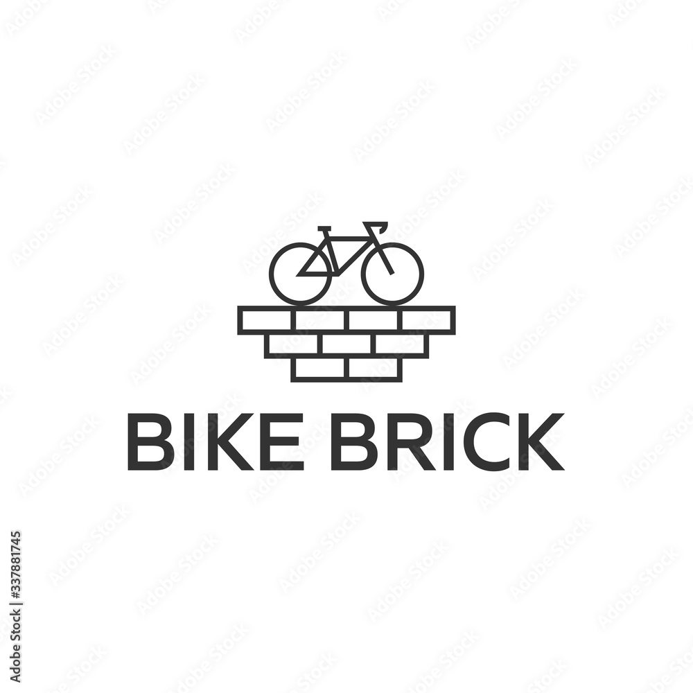 Simple Bicycle Brick Ride Adventure Logo Design Industry Vector Business Agency