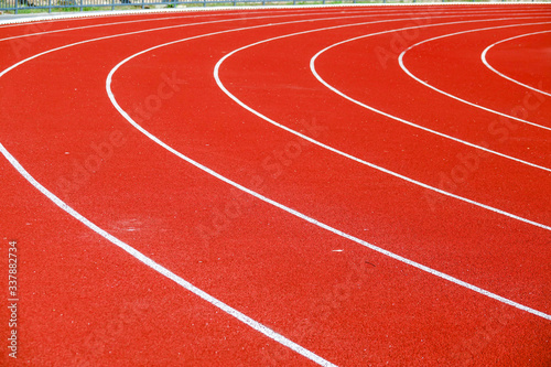 Athletic running track for running race. Sport and excercise concept.