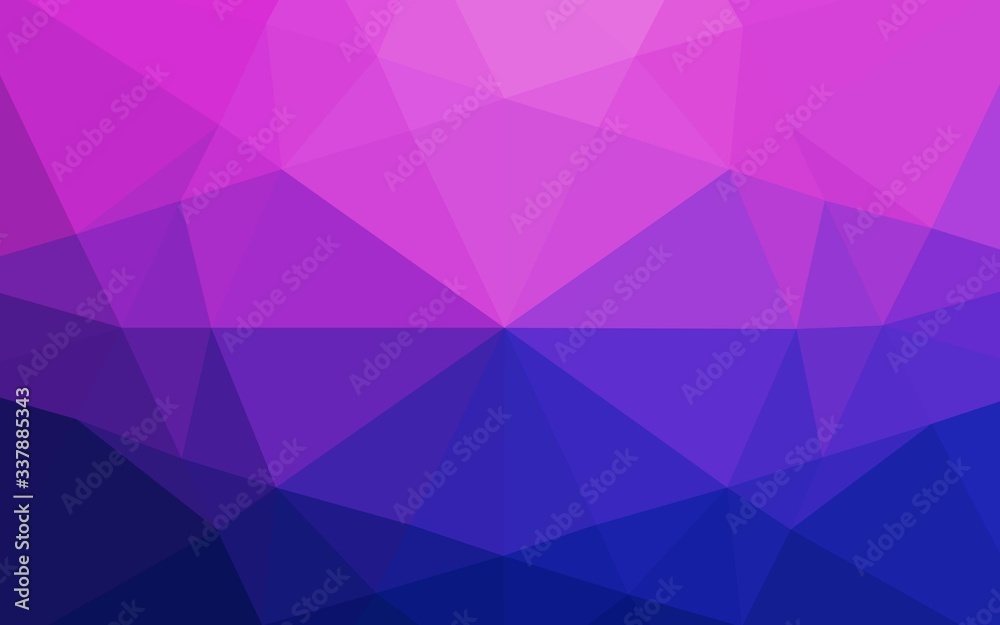 Obraz premium Light Pink, Blue vector shining hexagonal template. Triangular geometric sample with gradient. A completely new design for your business.