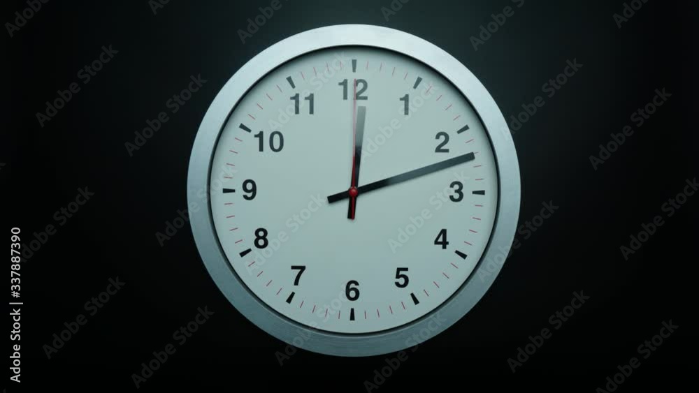 Twelve o'clock White wall Time lapse 60 minutes moving fast. Twelve o'clock White wall Time lapse 60 minutes moving fast.