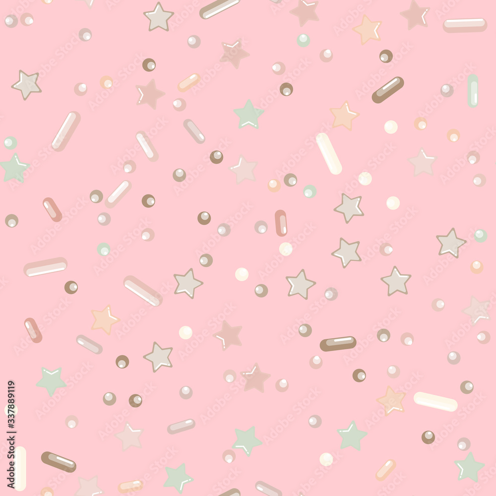 Sprinkle Cupcake Donut Topping. Seamless Pattern Sprinkle Cupcake Donut Topping. Seamless Pattern