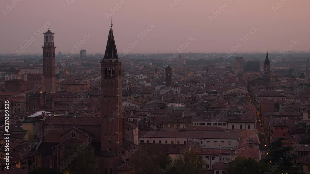 Fantastic view of famous touristic city Verona in Italy at sunset Fantastic view of famous touristic city Verona in Italy at sunset