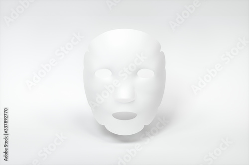 White mask, skin care concept, 3d rendering