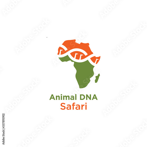 Simple Africa DNA Wild Map Savanna Modern Logo Design Icon Vector