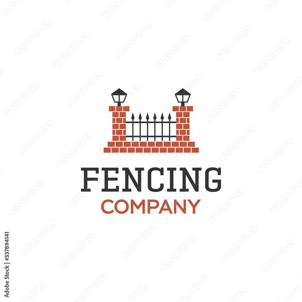 Simple Fencing Safety Cage Backyard Logo Design Company Industry Icon Vector
