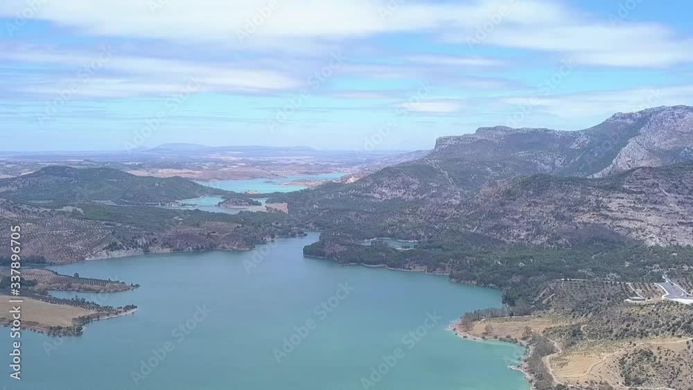 Cinematic panoramic view of the Natural Park “Desfiladero de los Gaitanes”.- Malaga, Iconic Andalusian touristic area, starting point of the Royal Trail (El Caminito del Rey). Andalucia. Spain FRONT Cinematic panoramic view of the Natural Park “Desfiladero de los Gaitanes”.- Malaga, Iconic Andalusian touristic area, starting point of the Royal Trail (El Caminito del Rey). Andalucia. Spain FRONT