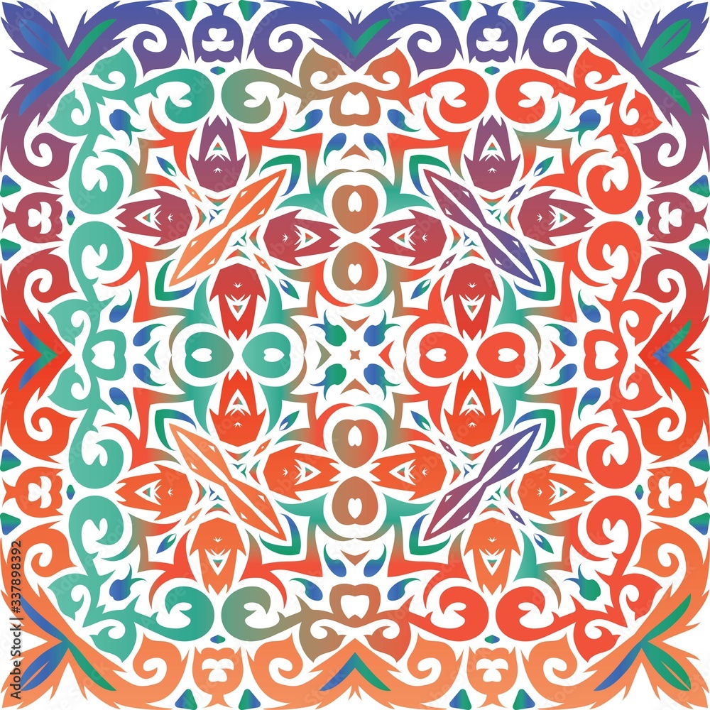 Naklejka premium Antique talavera tiles patchwork.