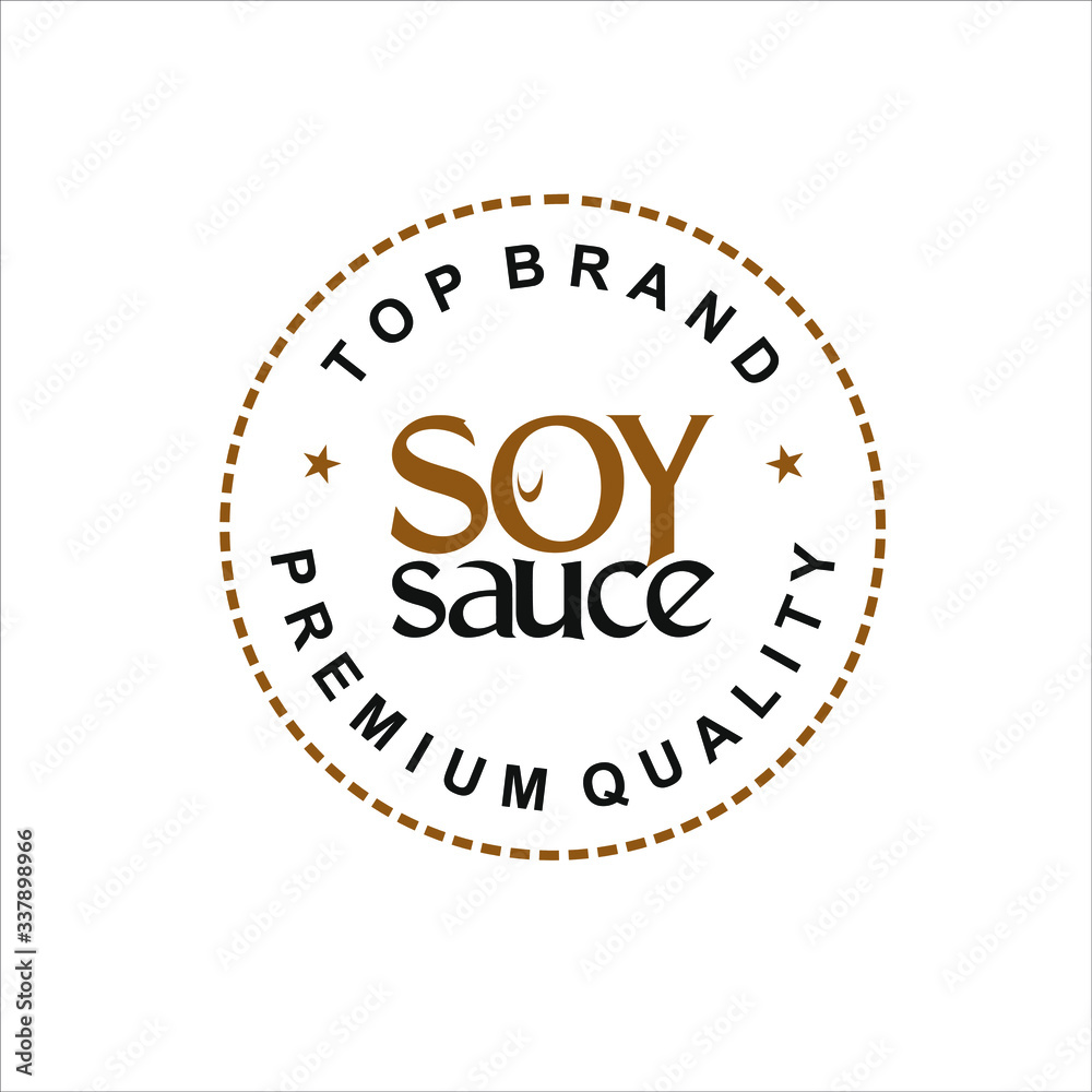 circle badge soy sauce label vector food logo design template inspiration circle badge soy sauce label vector food logo design template inspiration