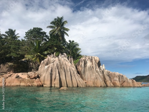île St. Pierre. Les Seychelles. Idéal pour faire de la plongée sous marine et du snorkeling. 