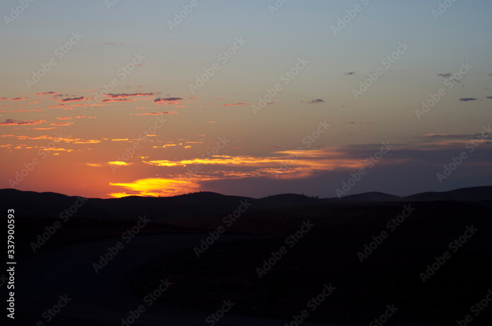 Sunset at Stokes Hill Lookout, Flinders' Ranges, SA, Australia