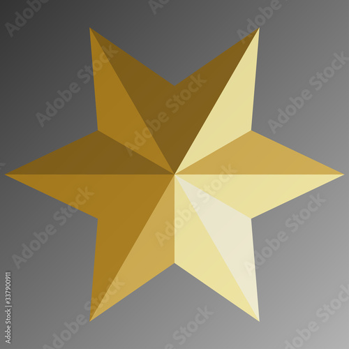 gradient gold star isolated on grey background © Point Design Art