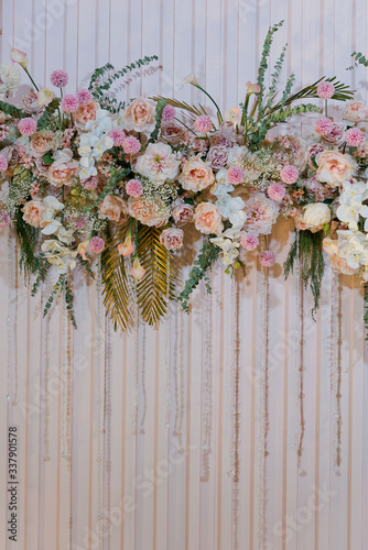 wedding decoration flower background,  colorful background, fresh rose,
