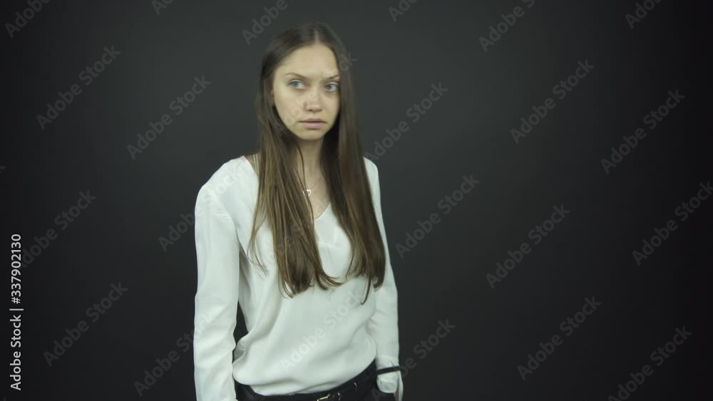 brunette with long loose flowing hair poses for photo shoot brunette with long loose flowing hair poses for photo shoot