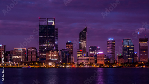 Perth City Western Australia landscape by the Swan River in the evening © ricjacynophoto.com