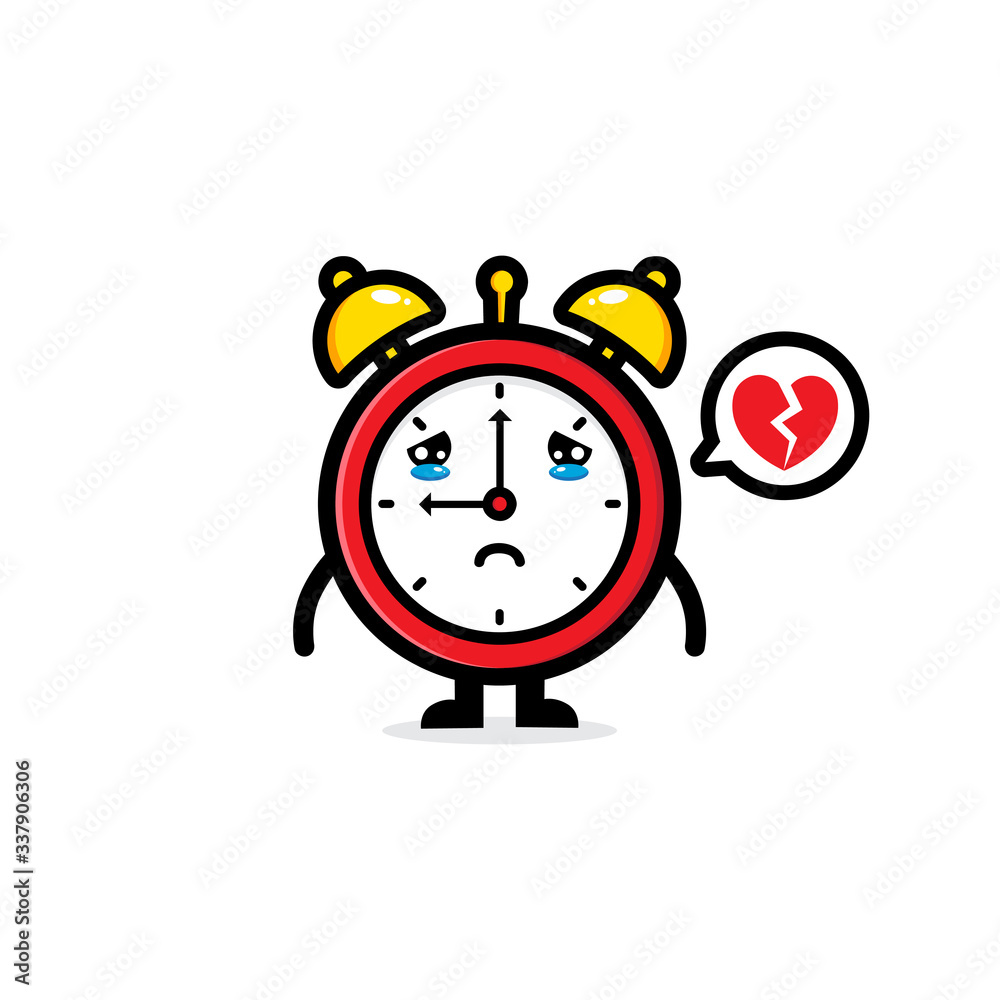 vector design mascot sad clock