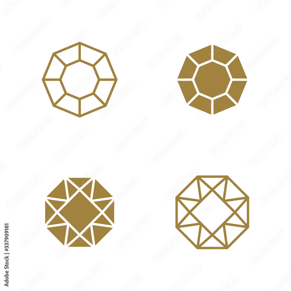 Set of Diamond logo design vector template. Creative Diamond on white background Set of Diamond logo design vector template. Creative Diamond on white background