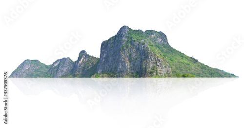 big mountain with tree isolate on white background