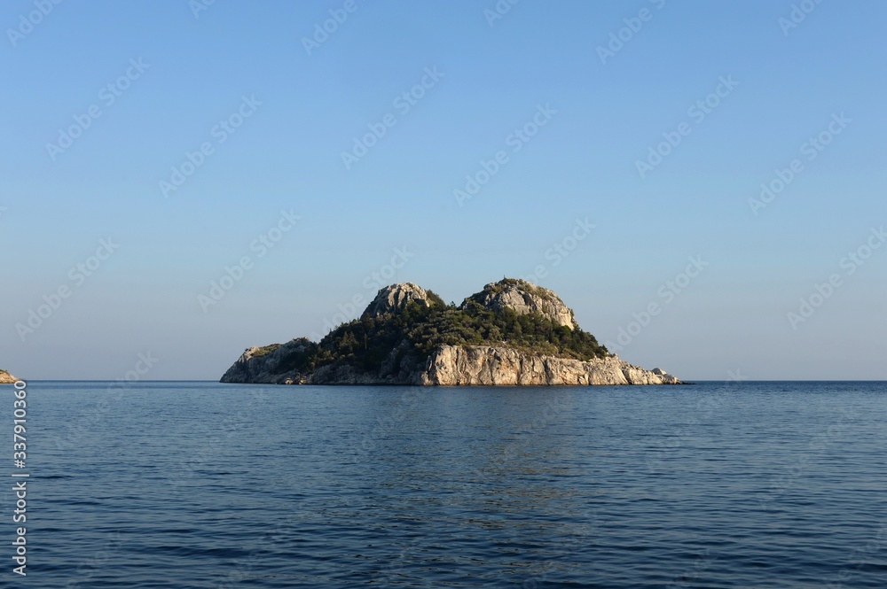Turkish island of Ciftlik in the Aegean sea