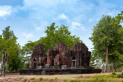 Public castle Prang Ku Castle Khmer-style religious ruins in Sisaket Province Thailand