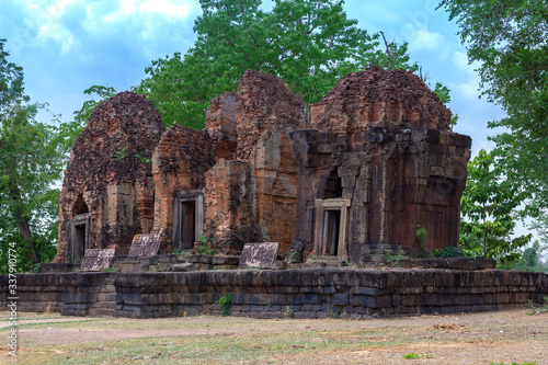 Public  castle Prang Ku Castle  Khmer-style religious ruins in Sisaket Province Thailand