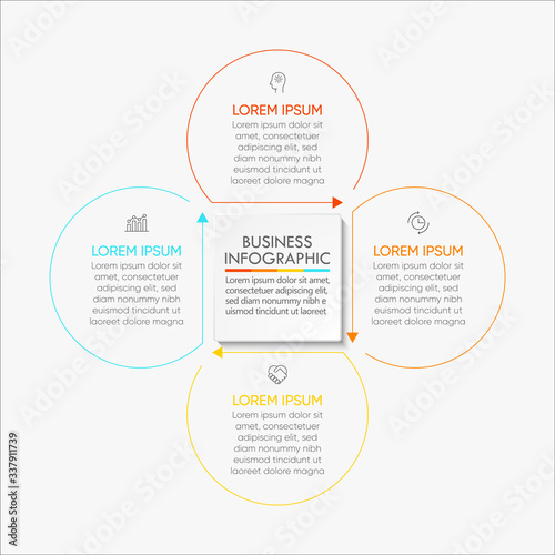 Business circle. timeline infographic icons designed for abstract background template milestone element modern diagram process technology digital marketing data presentation chart Vector