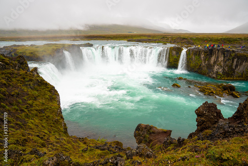 The Godafoss Icelandic: Goðafoss waterfall of the gods, is a famous waterfall in Iceland.