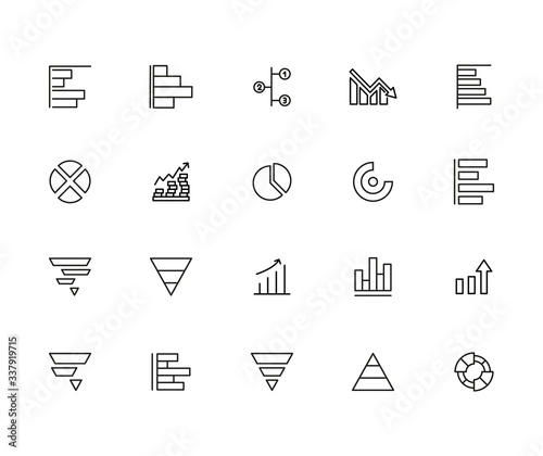 Icon set of chart.